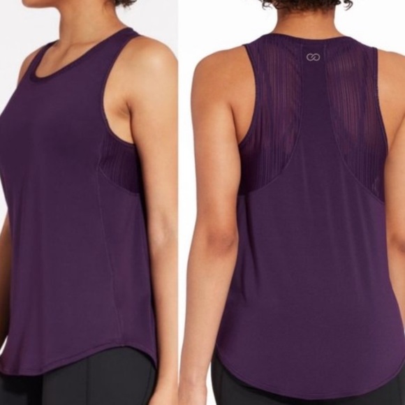 CALIA Purple Move Mesh Inset Tank, S - Picture 1 of 8